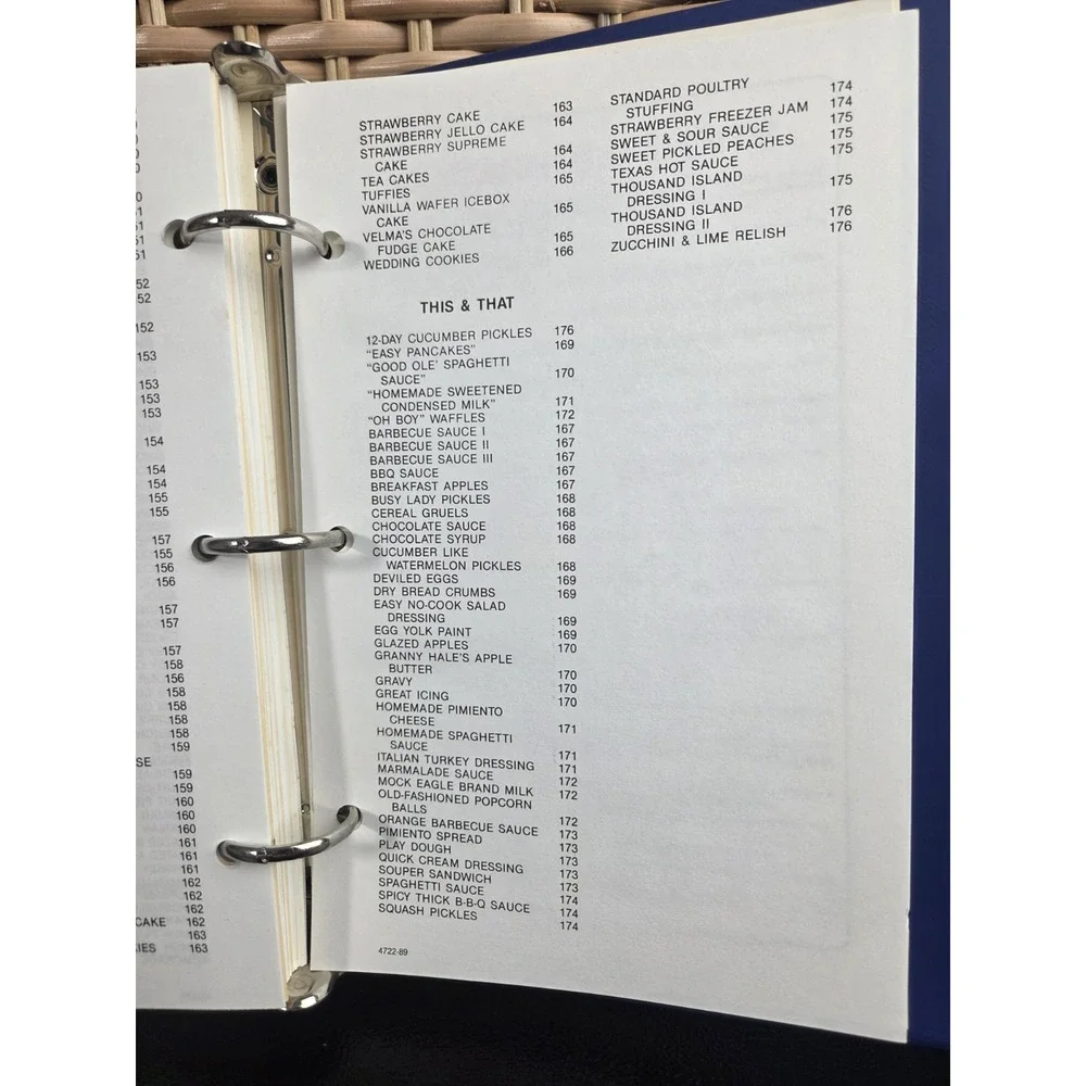 Wilson Christian Academy Cookbook Wilson, North Carolina 1989 3 Ring Binder